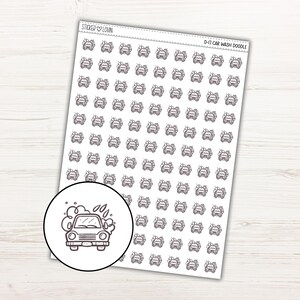 Car Wash Doodle Icon Planner Stickers / Functional Planner Stickers / Planner Stickers / Icon Stickers / Doodle Stickers