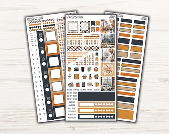 Rainy September Weekly Sticker Kit - Weekly Planner Sticker Kit - Hobo Weeks Weekly Kit - Weeks Planner Sticker Weekly Kit