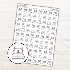 Bed Doodle Icon Planner Stickers / Functional Planner Stickers / Planner Stickers / Icon Stickers / Doodle Stickers