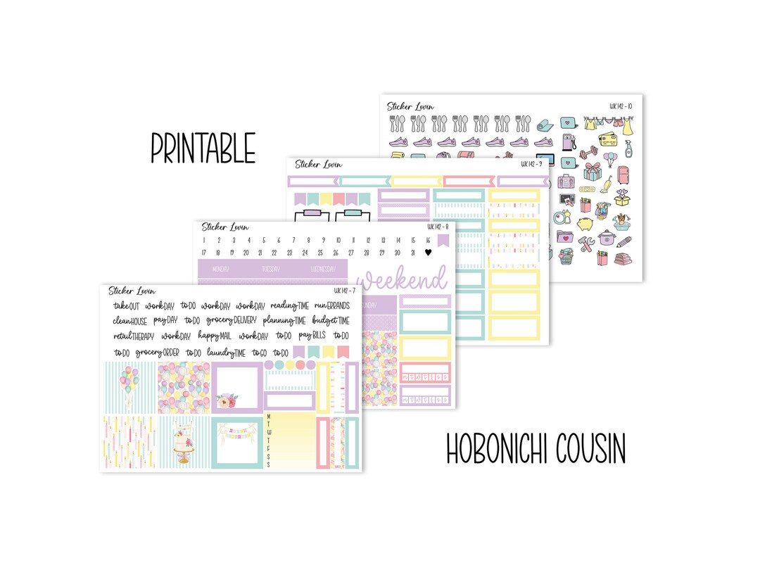 Printable Hobonichi Cousin Weekly Kit // Printable Planner Stickers ...