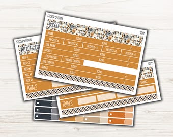 Rainy September Monthly Budget Sticker Kit - Monthly Planner Sticker Kit - 7x9 Monthly Planner Budget Kit - 7x9 Monthly Kit