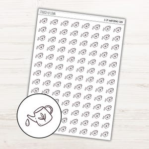 Watering Can Doodle Icon Planner Stickers / Functional Planner Stickers / Planner Stickers / Icon Stickers / Doodle Stickers