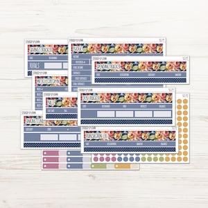KIT 232 Autumn Floral Monthly Budget Sticker Kit - Monthly Planner Sticker Kit - 7x9 Monthly Planner Budget Kit - 7x9 Monthly Kit