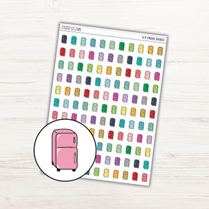 Fridge Colorful Icon Planner Stickers / Functional Planner Stickers / Planner Stickers / Icon Stickers / Doodle Stickers