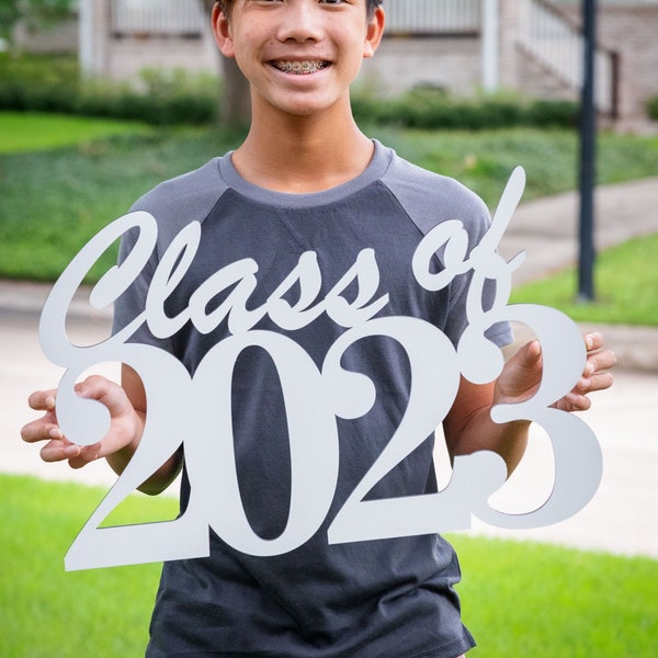 Class of 2023 (any year) - Wood Cutout Sign - Laser -  Photo Booth Prop - Wooden Decor - Benefits The Houston Food Bank