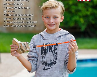 Kid's safety lanyard for face mask with break-away connector. 18" premium cord.  Great for back to school. Keep mask clean & off the ground.