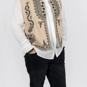Traditional Romanian men vest &quot;Adamus 8&quot; / Free Gift- VosOud Aromatherapy essential oils luxury mix