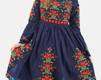 Traditional Romanian Dress&quot;Fiorela5&quot; / manual sewn embroidery /Free Gift- VosOud Aromatherapy essential oils luxury mix