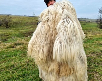 Royal Sheep Coat / Traditional Sheepskin / Romanian Legacy / Handmade Coat / Free Gift - Sheep Hat