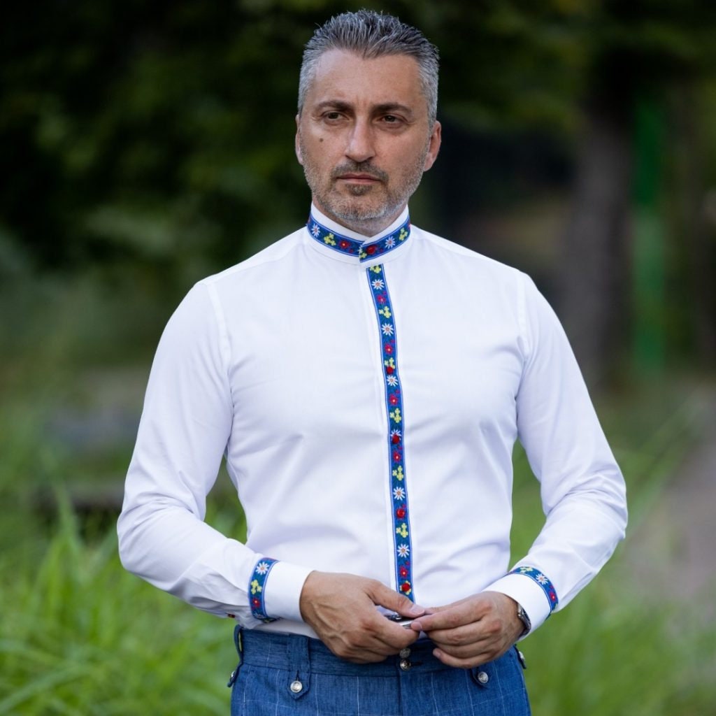 Chemise wax 2025 homme col mao
