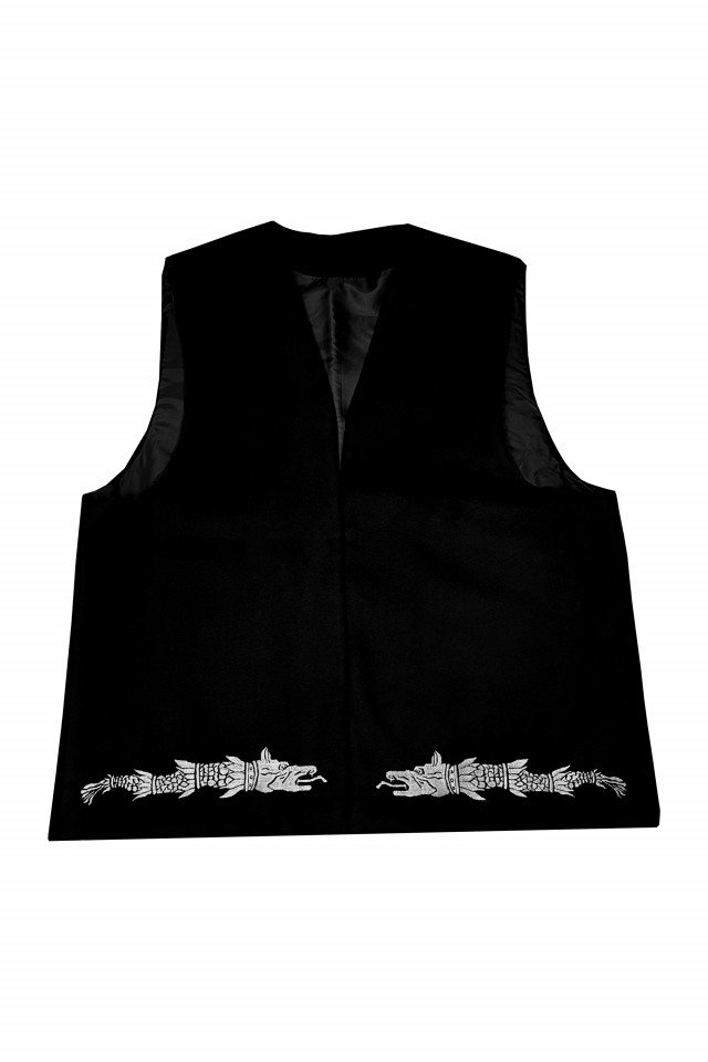 Chaleco tradicional rumano "Dacia" para hombre, de lana negra, obsequio. Sombrero tradicional Dacia. Traje nacional rumano.