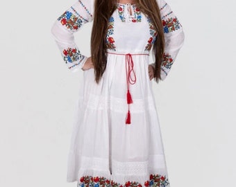 Traditional Romanian Dress" Andreea" / Free Gift - Romanian handmade wine cup/ National Romanian costume