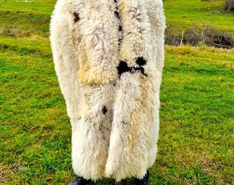 Royal Sheep Coat / Traditional Sheepskin / Romanian Legacy / Handmade Coat / Sleeveless/ Free Gift - Sheep Hat