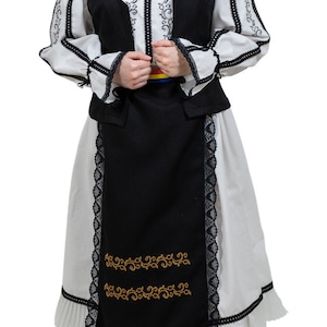 Traditional Romanian Costume &quot; Mioara &quot;/ manual sewn embroidery / Free Gift- VosOud Aromatherapy essential oils luxury mix