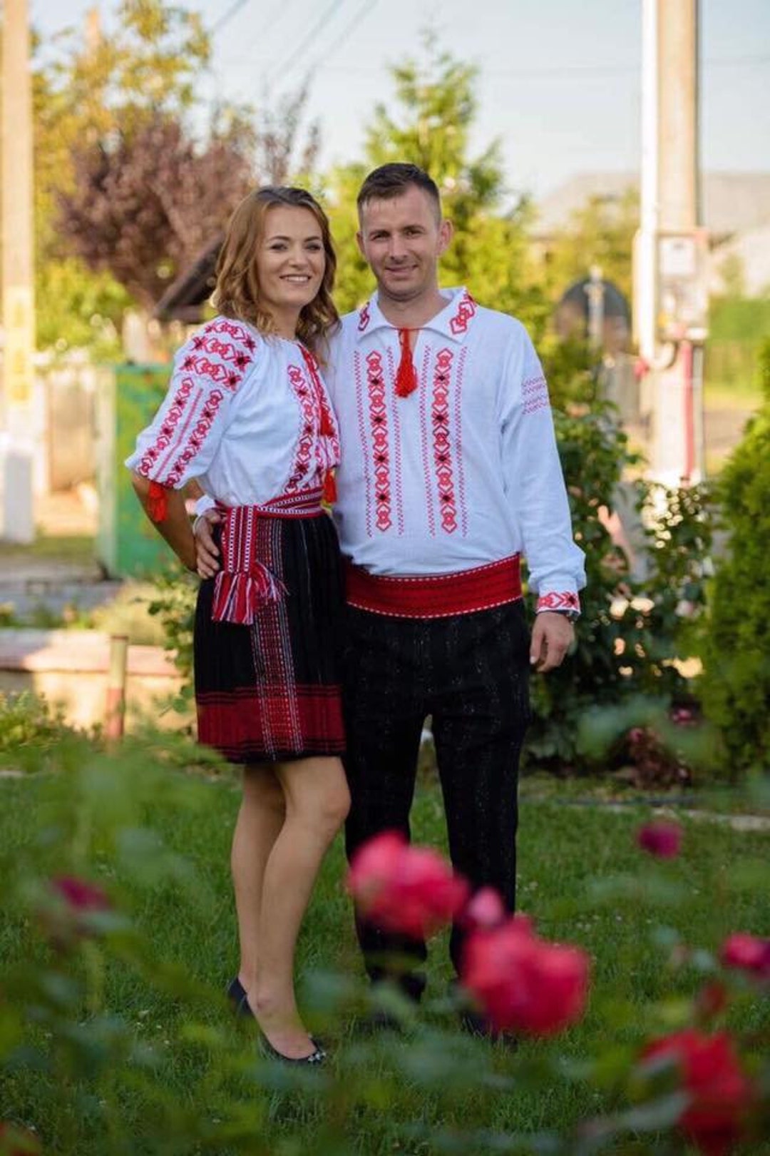 Traditional Romanian Set/for Her and Him/romanian Shirt for Traditional Romanian Set/for Her and Him/romanian Shirt for