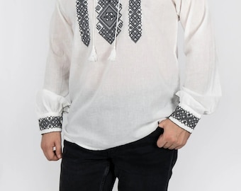 Traditional Romanian Shirt &quot;Rica 2&quot;/ Free Gift- VosOud Aromatherapy essential oils luxury mix