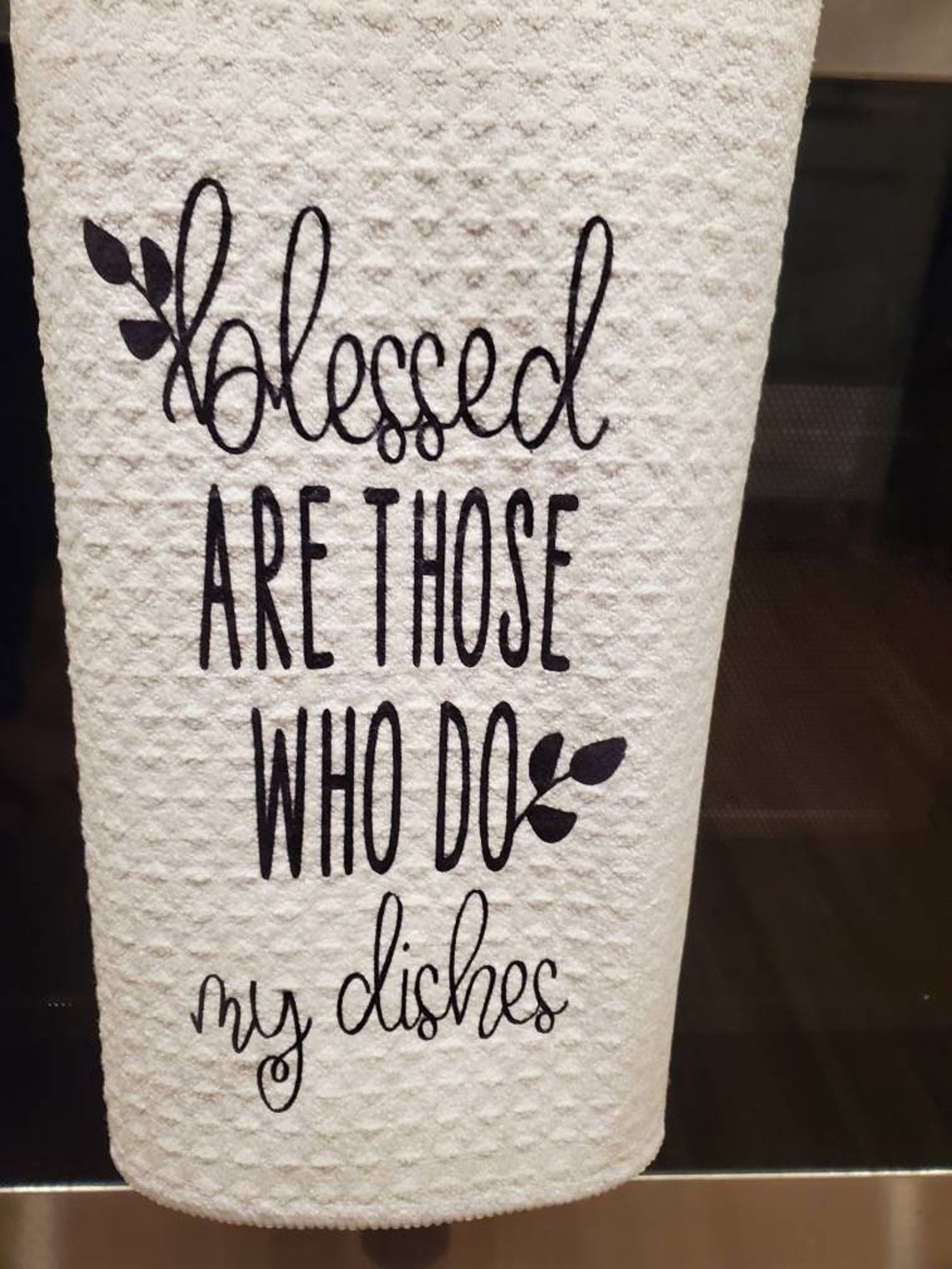 Weiße Waffel weben Mikrofaser Handtuch mit Spruch Etsy