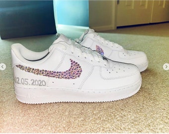 Custom Swarovski Crystal Nike Air Force 1 Sneakers Wedding Sneakers