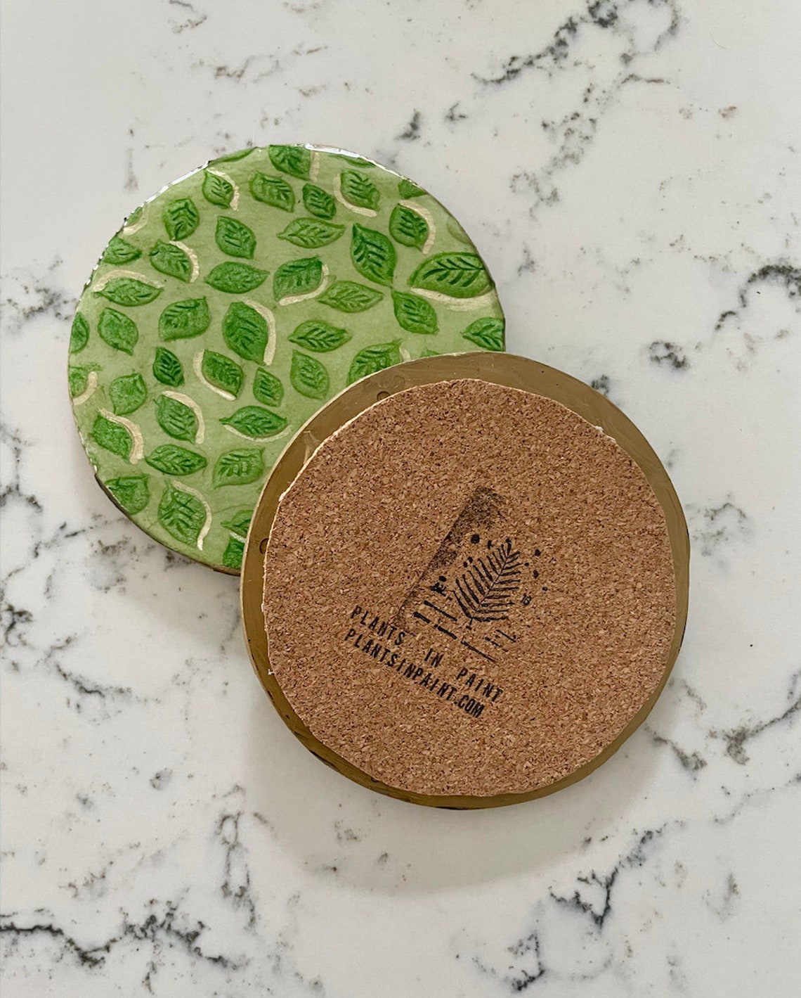 Handmade Plant Coasters Leaves green Etsy