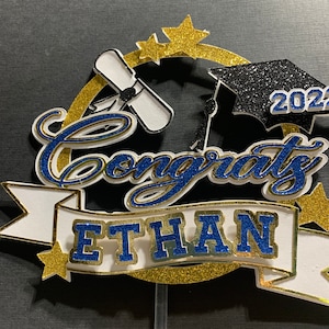 YEAR Custom Grad Cake Topper,Personalize Graduation Cake Topper,Congratulation Cake Topper, Class 2023