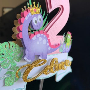 Dinosaur Girl Cake Topper, Dinosaur 1st Birthday, Dinosaur Party Decorations