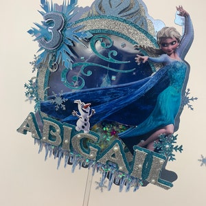 Frozen  Cake Topper Shaker, elsa Cake Topper Shaker, Snow Happy Birthday Cake Topper Shaker