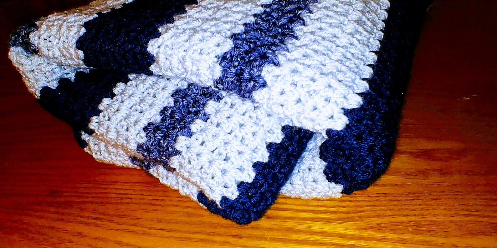 Denim and Gray Queen Size Afghan Crochet PATTERN Etsy