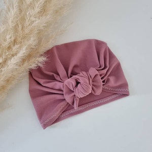 turban bébé divers motifs Vieux rose