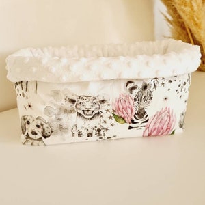 minky diaper basket Savane rose