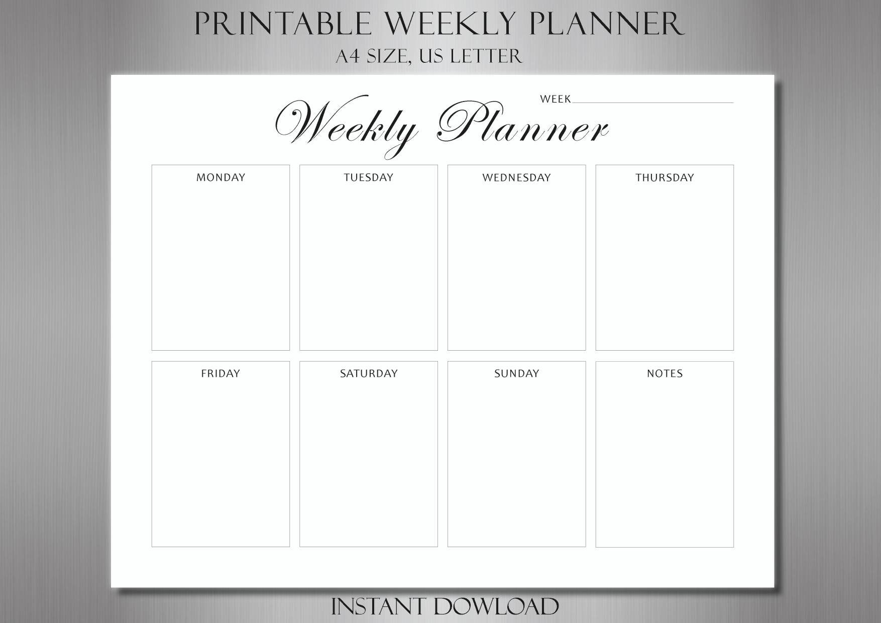 printable planner weekly planner weekly schedule digital