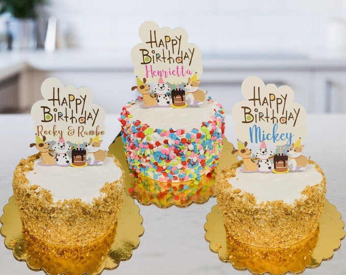 Dog Birthday Cake Peanut Butter Cake Dog Pawty Birthday Etsy