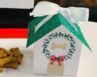 Christmas Dog House Favor Box | Party Favor Box | Set of 12