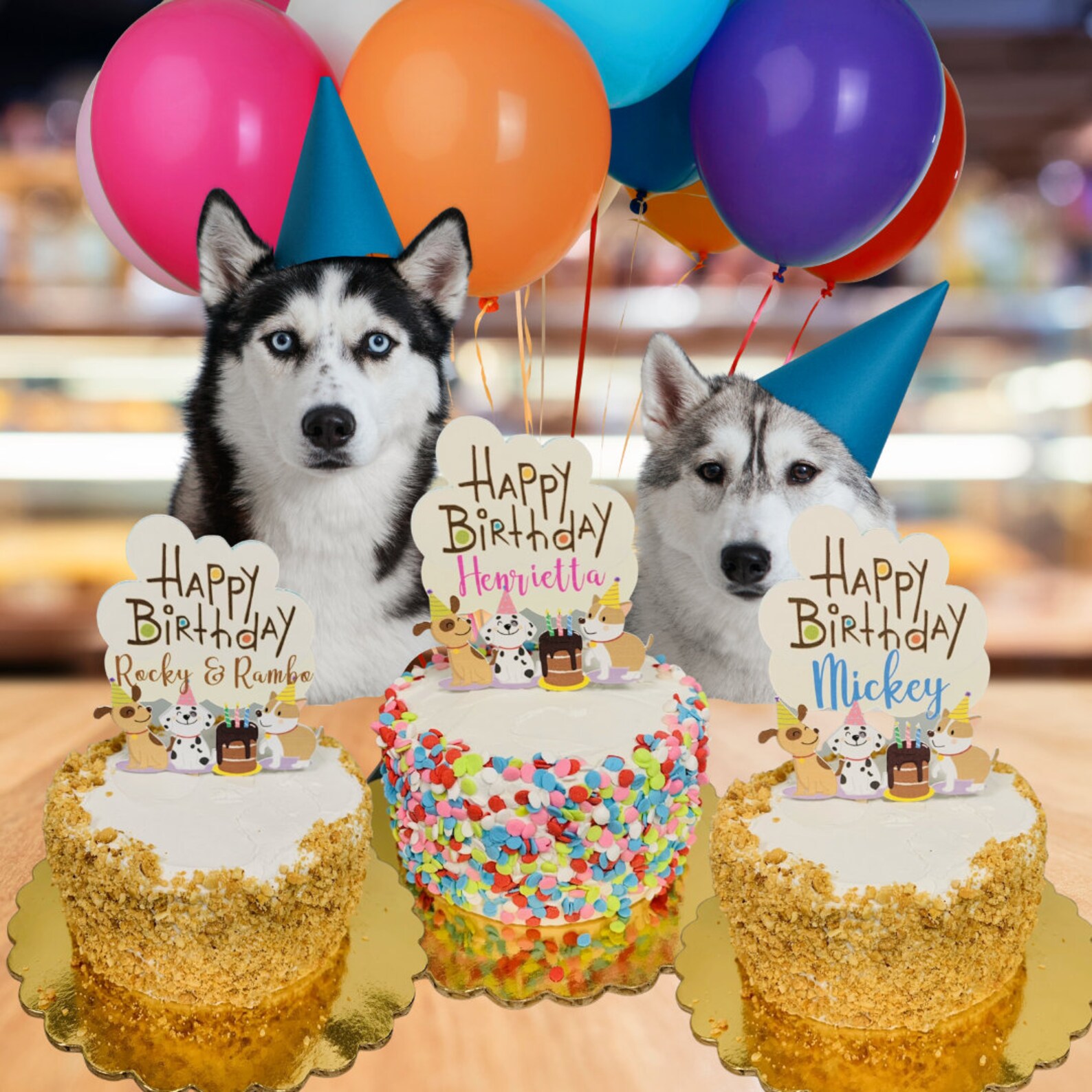 Dog Birthday Cake Peanut Butter Cake Dog Pawty Birthday Etsy