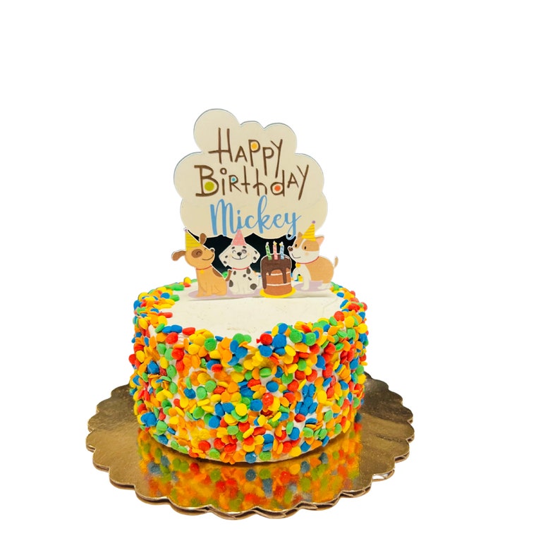 Dog Birthday Cake Peanut Butter Cake Dog Pawty Birthday Etsy