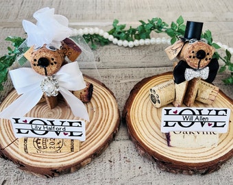 Wedding Cork Dog Place Cards and Favors | Personalized Wedding Place Cards | FREE SHIPPING