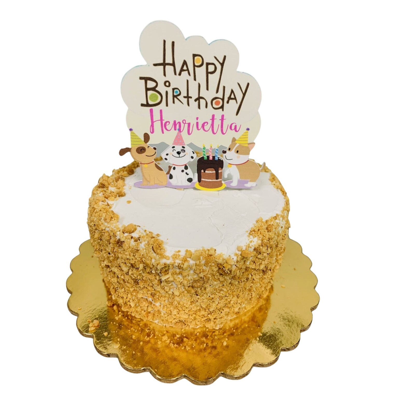 Dog Birthday Cake Peanut Butter Cake Dog Pawty Birthday Etsy