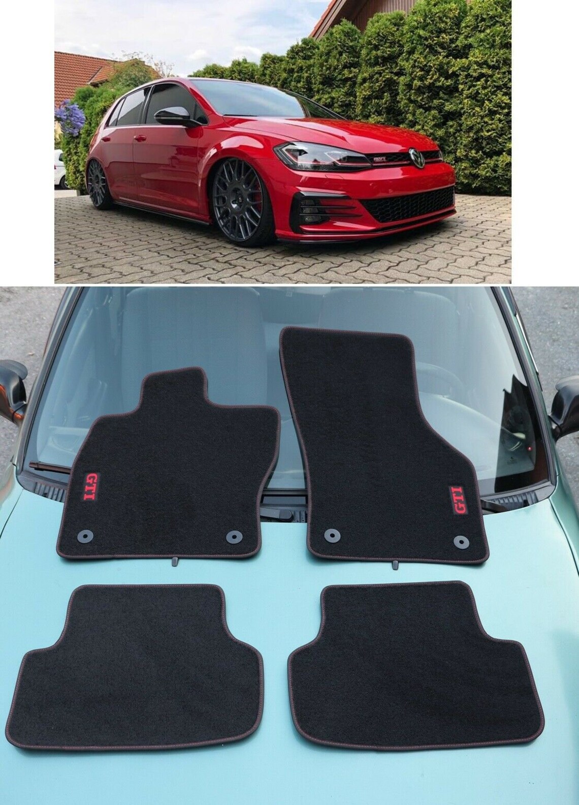 For VW Golf 7 MK7 Black 20132018 Custom Front Rear Floor Mats Etsy