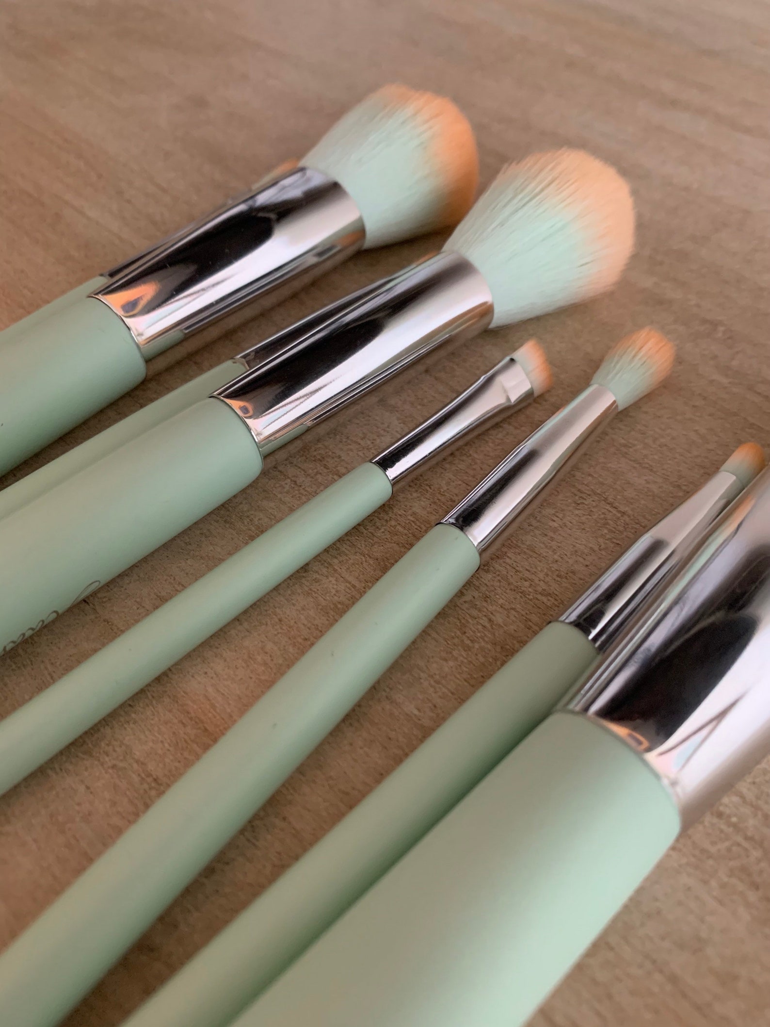 Minty Green Makeup Brushes Mint Brush Powder Applicator Etsy