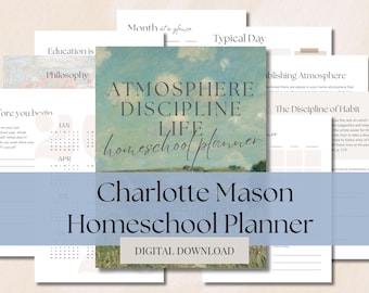 Homeschool Planner Charlotte Mason Teacher Guide Digital Planner Printable Home Education Resources Undated Planner Habit Training Guide