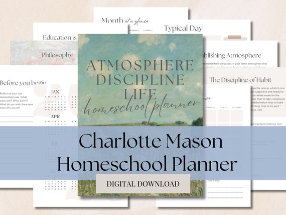 Homeschool Planner Charlotte Mason Teacher Guide Digital Planner Printable Home Education Resources Undated Planner Habit Training Guide