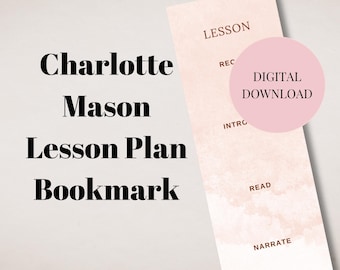 Charlotte Mason Planner Lesson Plan Homeschool Bookmark Homeschool Curriculum Guide Charlotte Mason Narration Printable Planner Living Books