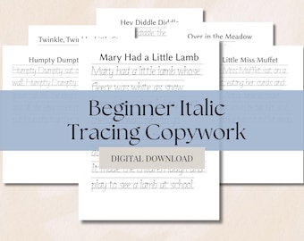 Handwriting Worksheet Printable Kindergarten Copywork First Grade Copywork Download Italic Tracing Copywork Beginner Handwriting Worksheet