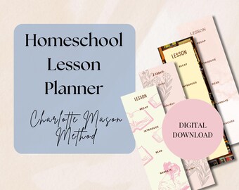 Charlotte Mason Homeschool Planner Lesson Plan Bookmark Homeschool Curriculum Guide Charlotte Mason Narration Printable Planner Living Books