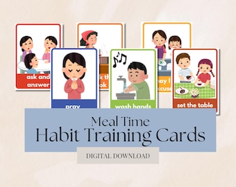 Habit Training Manners For Kids Meal Time Routine Charlotte Mason Dinner Table Manners Guide Manners Flashcards Meal Time Visual Routine