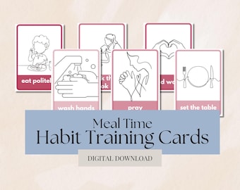 Habit Training Manners For Kids Meal Time Routine Charlotte Mason Dinner Table Manners Guide Manners Flashcards Meal Time Visual Routine