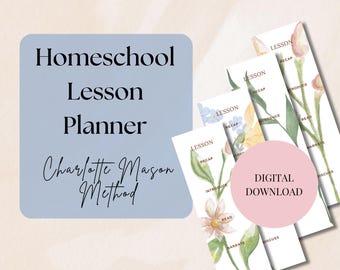 Homeschool Planner Lesson Plan Bookmark Charlotte Mason Homeschool Curriculum Guide Charlotte Mason Narration Printable Planner Living Books