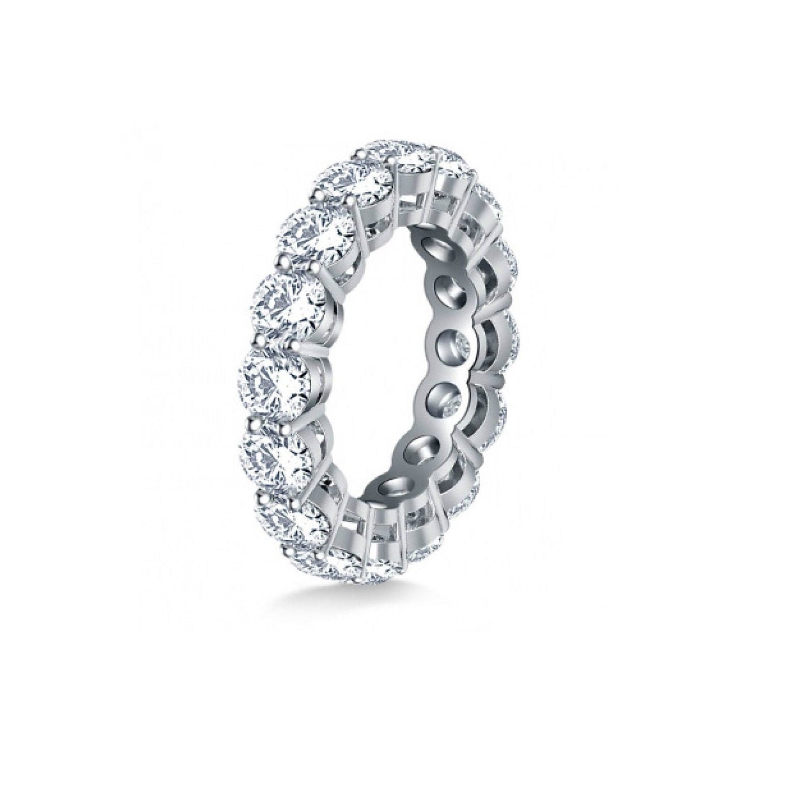 14K White Gold 5 Carat Natural Diamond Eternity Band CZ 925 Etsy UK