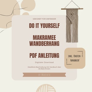 DIY instructions for macrame wall hanging digital | for beginners and advanced | with free knotting manual | creative gift idea
