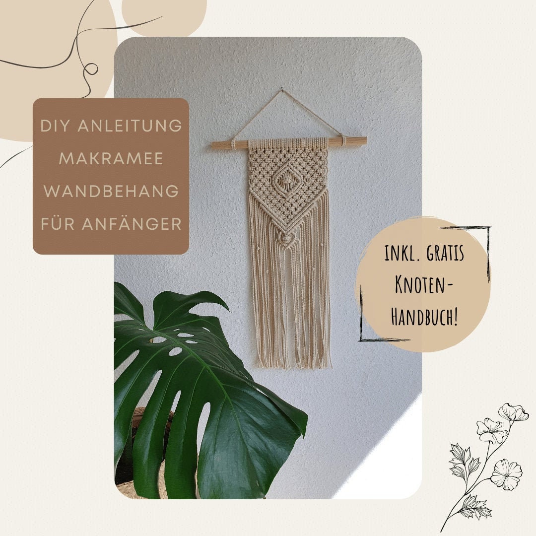 DIY Macrame Wall Hanging Instructions Beginners DIY Boho Etsy