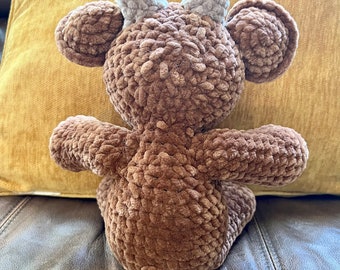 Handmade crochet Highland Cow or Black and White Cow.